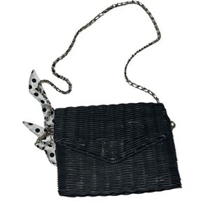 Zara Black Woven Crossbody Bag